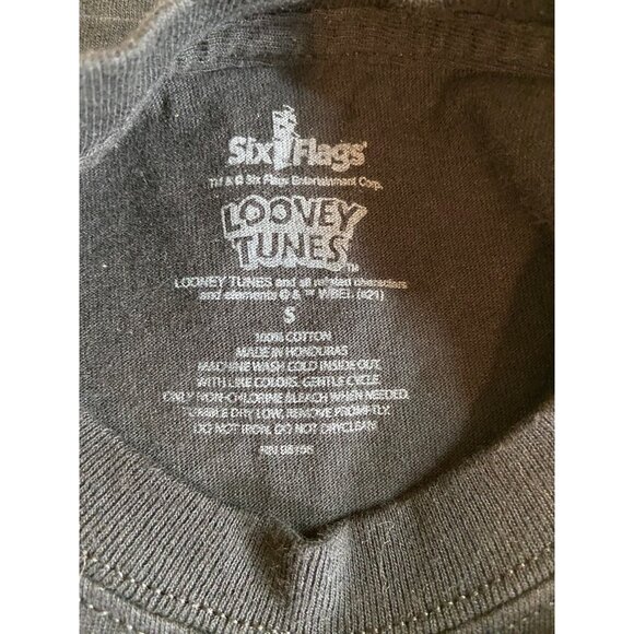 Looney Tunes Marvin the Martian Graphic Tee Black S Six Flags Streetwear Y2K - Picture 5 of 7